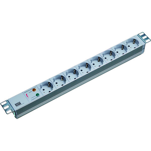 BACHMANN 19Zoll Steckdosenleiste 8f Schutzk., alu 333.404